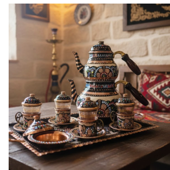 Handmade Copper Tea Set – Erzincan Engraving