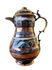 Erzincan Handmade Embroidered Tinned Thick Copper Jug